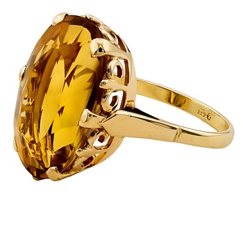 9ct Gold Citrine Ring size P